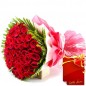 Designer 50 Red Roses Flower Bouquet
