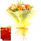 bunch of 6 orange asiatic lillies bouquet with Card