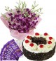 Black Forest Cake Half Kg Orchids Bouquet n Chocolate 