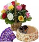 1Kg Butterscotch Cake Mix Roses Basket n Chocolate 