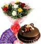 1Kg Chocolate Cake Mix Roses Bouquet n Chocolate