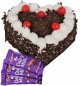 1kg Heart Shape Black Forest Cake N Chocolate