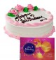 Strawberry Cake Half Kg N Cadbury Celebrations Chocolate Gift