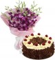 Eggless Black Forest Cake Half Kg N Orchids Bouquet