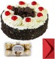 Just Eggless Black Forest Cake Half Kg with ferrero rocher chocolate 