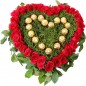 Heart Shape Arrangements  of Roses n Ferrero Rocher Chocolates 