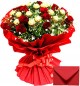 Red Ferrero Rocher Chocolates n Red Roses Bouquet