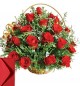 25 Red Roses basket