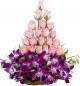 20 Pink Roses 6 orchid Bouquet