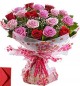15 Red Pink Roses Gift