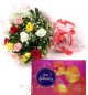 Mix Roses Bouquet n Cadbury Celebrations Chocolate Box