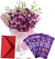 8 Orchid Bouquet N Chocolate