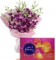 Orchid Bouquet N Cadbury Celebrations Chocolate Box