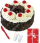 Eggless Half Kg Black Forest Cake Candle Greeting Card