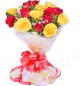 10 Red Yellow Roses Flower Bouquet