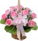15 Pink Roses Basket Gifts
