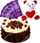 Black Forest Eggless Cake Half Kg Chocolate n Teddy