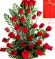 35 Red Roses Premium Basket Arrangement n Greeting Card