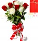 8 Red n White Roses n Card 