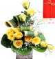 12 Yellow Roses in Small Vase