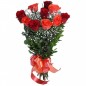 Hand Tied Bunch of 5 Red And 5 Orange Roses