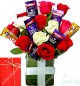 Roses Flower n Chocolates Bouquet