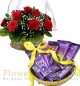  Gift Hamper of Dairy Milk Chocolate n Flower Basket