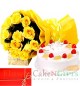 1Kg Pineapple Cake n Yellow Roses Perfect Combo to Gift