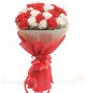 20 Red n White Carnations Flower bouquet