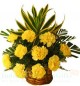 10 Yellow Carnation Flower Basket