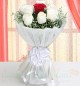 6 Red n 6 White Roses bouquet