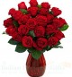 25 Red Roses vase
