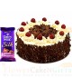 Half kg Black Forest Cake n Dairy Milk Silk Chocolate