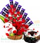 Black Forest Cake Teddy Roses Flower Chocolate bouquet