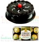 Chocolate Truffle Cake Half Kg N Ferrero Rocher Chocolate Gift