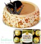 Butterscotch Cake Half Kg N Ferrero Rocher Chocolate Gift Box