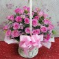 Designer Pink Roses Basket