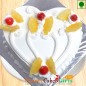 Half Kg Eggless Pineapple Cake Heart Shape