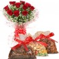 10 red roses and half kg dry fruit