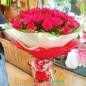30 red roses paper packing bouquet