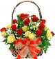 35 Red Yellow Roses Basket