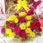 30 Red Yellow Roses Basket