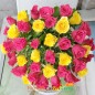 40 Red Yellow Roses Basket