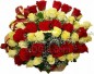 45 Red Yellow Roses Basket
