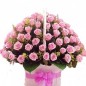 75 pink roses basket
