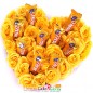 30 yellow 9 five star chocolates heart shaped arrangement