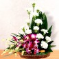 12 carnation 3 purple orchid flower basket