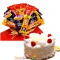 half kg eggless white forest cake and chocolate basket