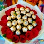 16 red and 16 ferocher chocolate bouquet
