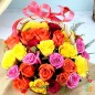 35 multicolour rose basket
